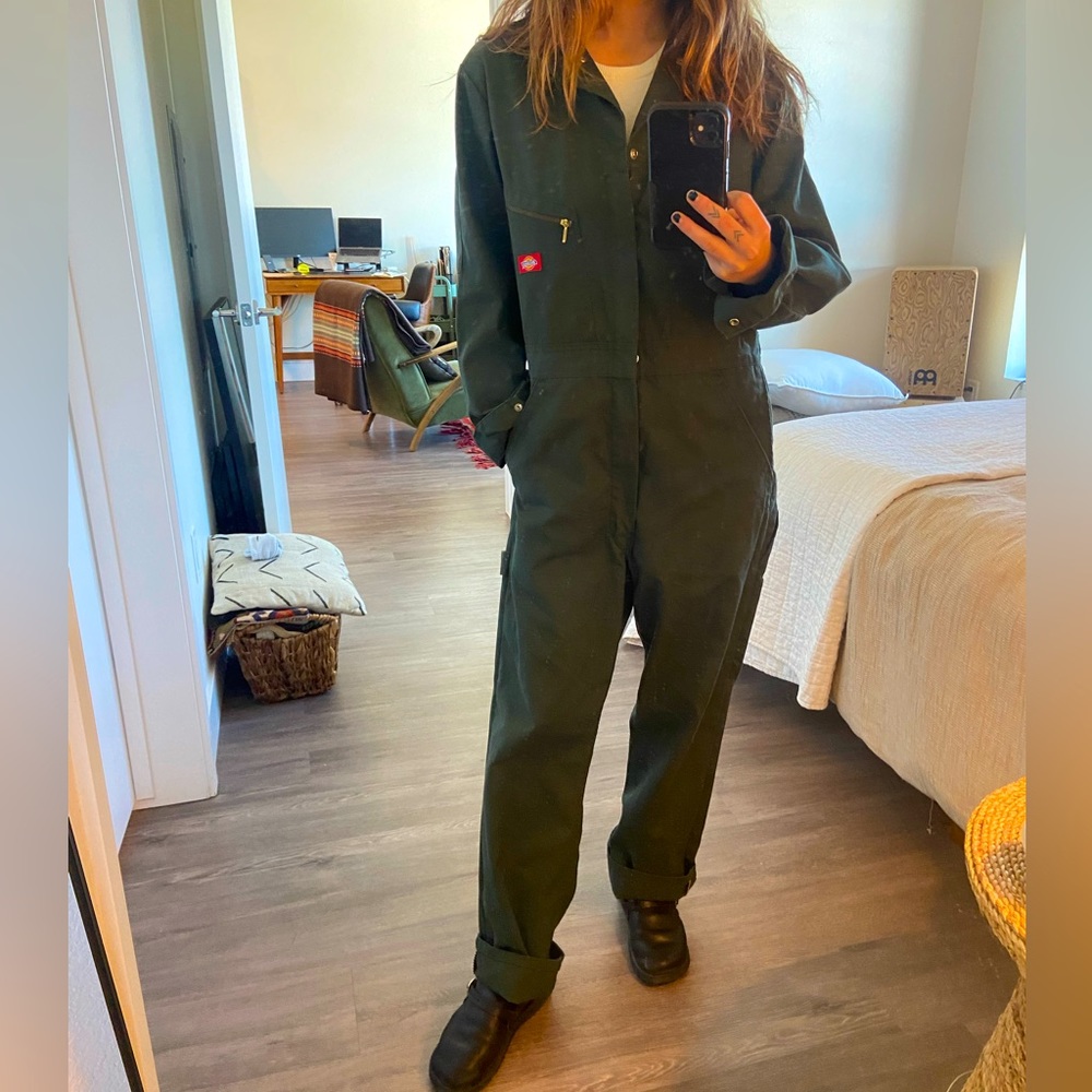 Dickies oversized coveralls in olive green